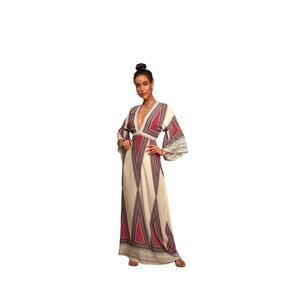 *New Lulus Montecito cream Print Maxi bohemian geometric Dress. Size-M